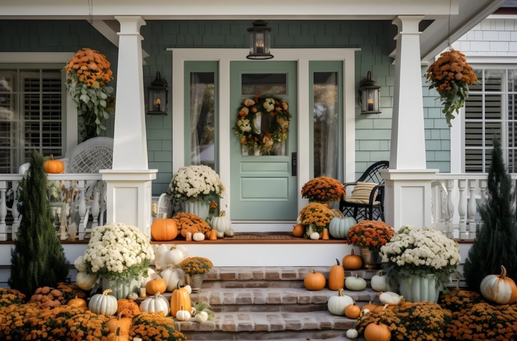 pumpkins arrangement outdoors